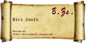 Biri Zsolt névjegykártya